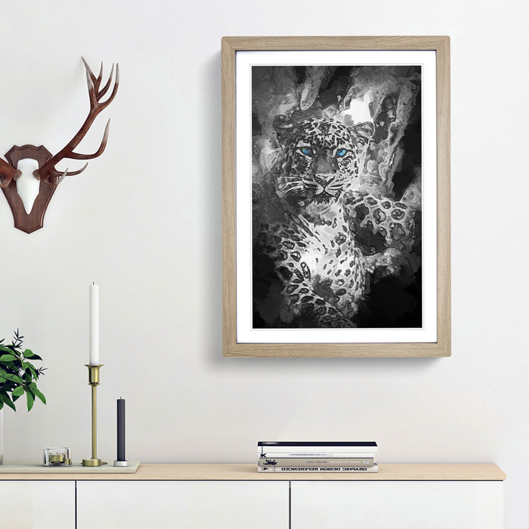 Bright Eyed Leopard in Abstract - Picture Frame Painting Print