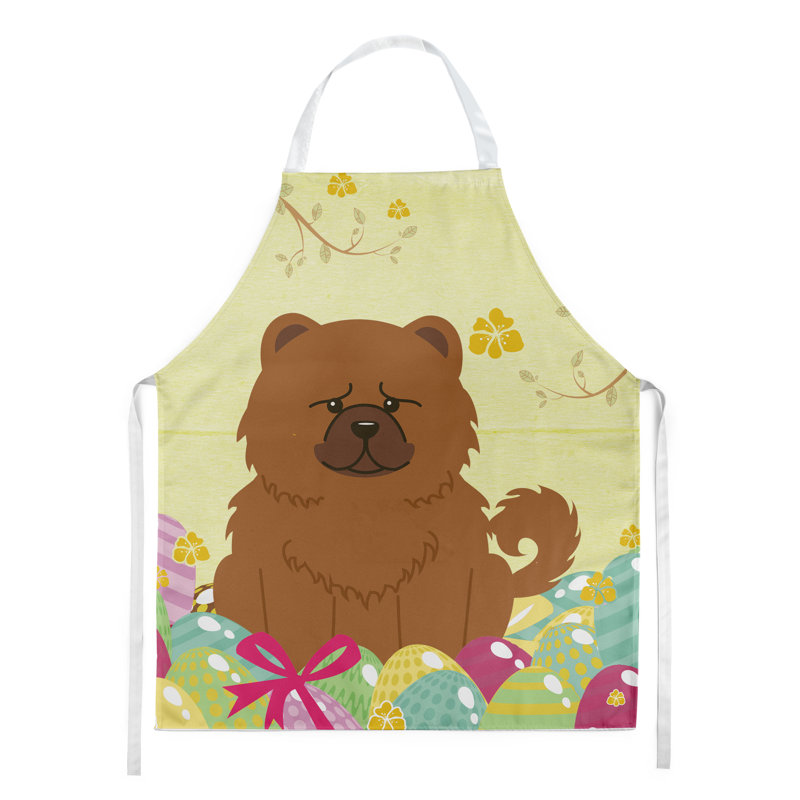 Tablier œufs de pâques, Chow-chow, Jaune / Rouge
