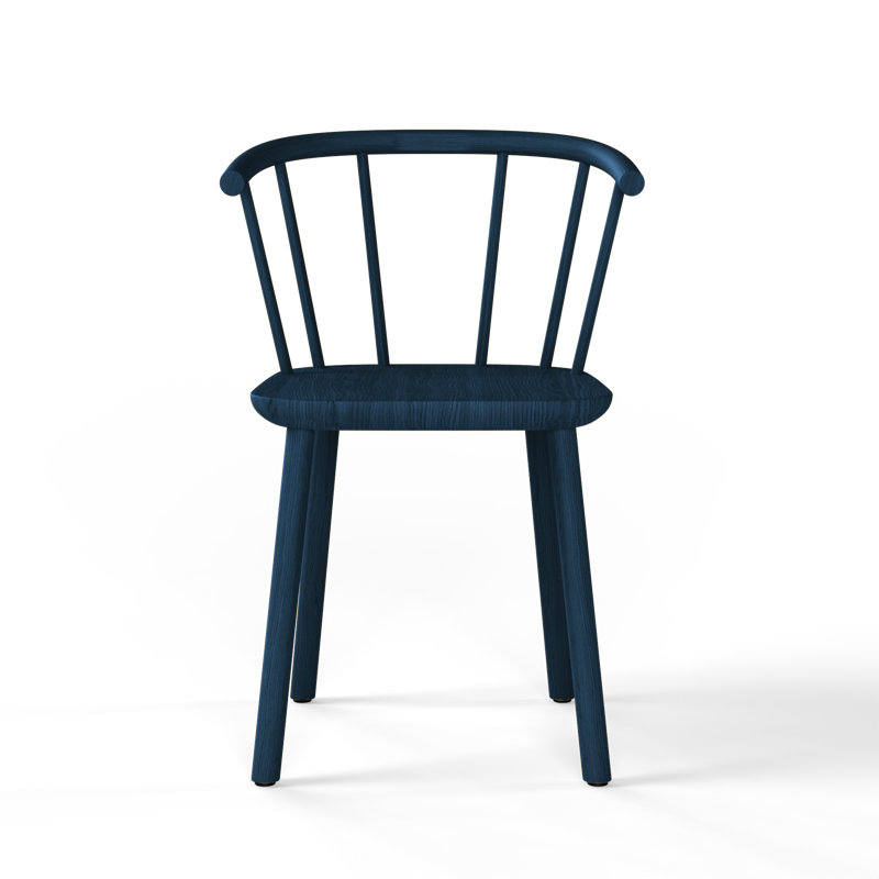 Studio Solid Wood Arm Chair, Black Blue
