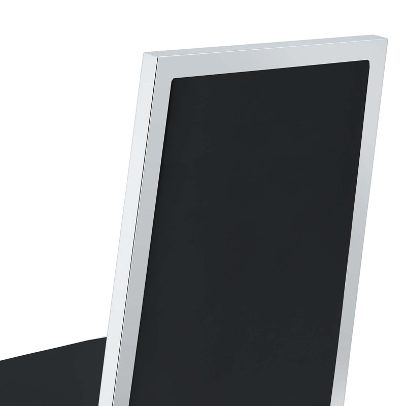 Chaises de salle à manger ergonomiques avec structure en métal et polyuréthane facile à nettoyer, Black;Silver