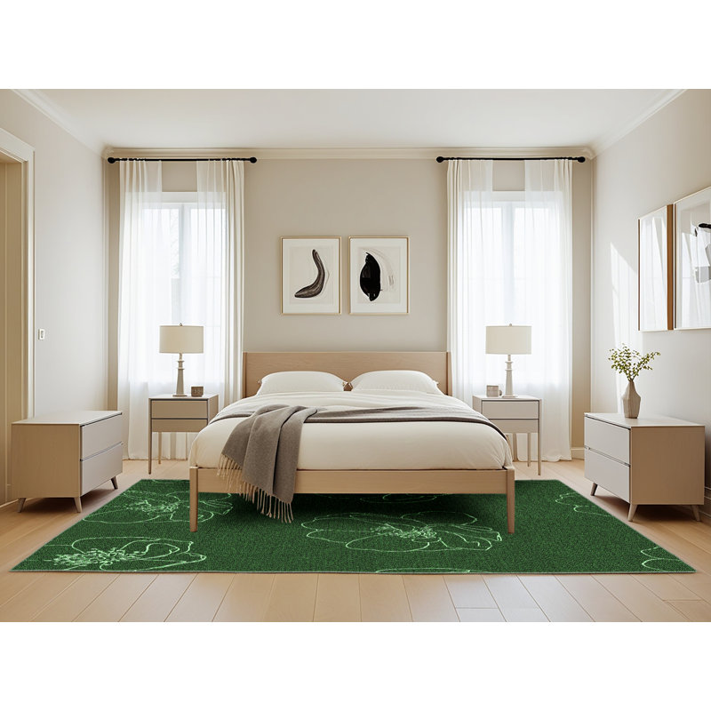 Floral Indoor Rug, Rectangle 5' x 8'