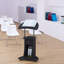 Chariot mobile pour ordinateur portable, bureau d'ordinateur assis avec support avec tiroir, support de bureau à hauteur réglable avec plateau pivotant et rangement