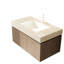 Comptoir en pierre frittée à motif de 91,4 cm (36 po) et lavabo encastré en céramique, un trou pour robinet standard, blanc beige, haute résistance à divers dommages, profondeur de 89 cm (35,08 po), largeur de 49,2 cm (19,34 po), hauteur de 22,1 cm (8,71 po), poids de 24,5 kg (54,02 lb)