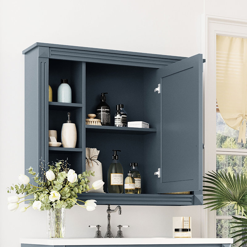 Armoire murale de salle de bain 35 po x 28 po - Design moderne, construction, miroir de rangement dissimulé 28 po, tablettes spacieuses, tableau, fixation
