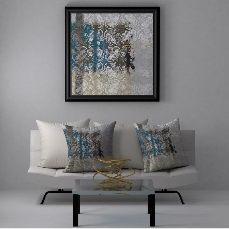 Abstract Throw Pillow, 20" H x 20" W