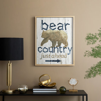 «Bear Country», reproduction encadrée - bois massif