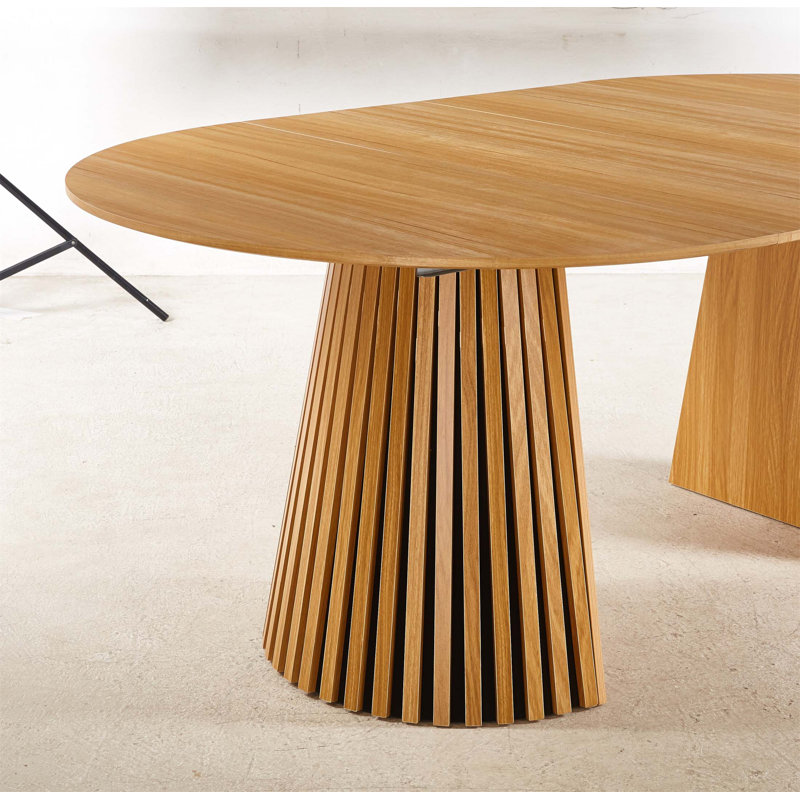 Extendable Mid-Century Modern Pedestal Table, Multi-Functional For Dining And Coffee, Accommodates 6-10 People, 47.24-78.74 Inch Length