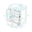 Meuble-lavabo de salle de bain avec lavabo en céramique, tiroir divisé et tiroirs de rangement-1820806857