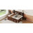 Full Size Wooden Captain Bed With Built-In Storage Shelves, 4 Drawers And 2 Cabinets
