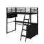 Lit mezzanine double en métal avec DEL, bureau et tablettes-1552271982
