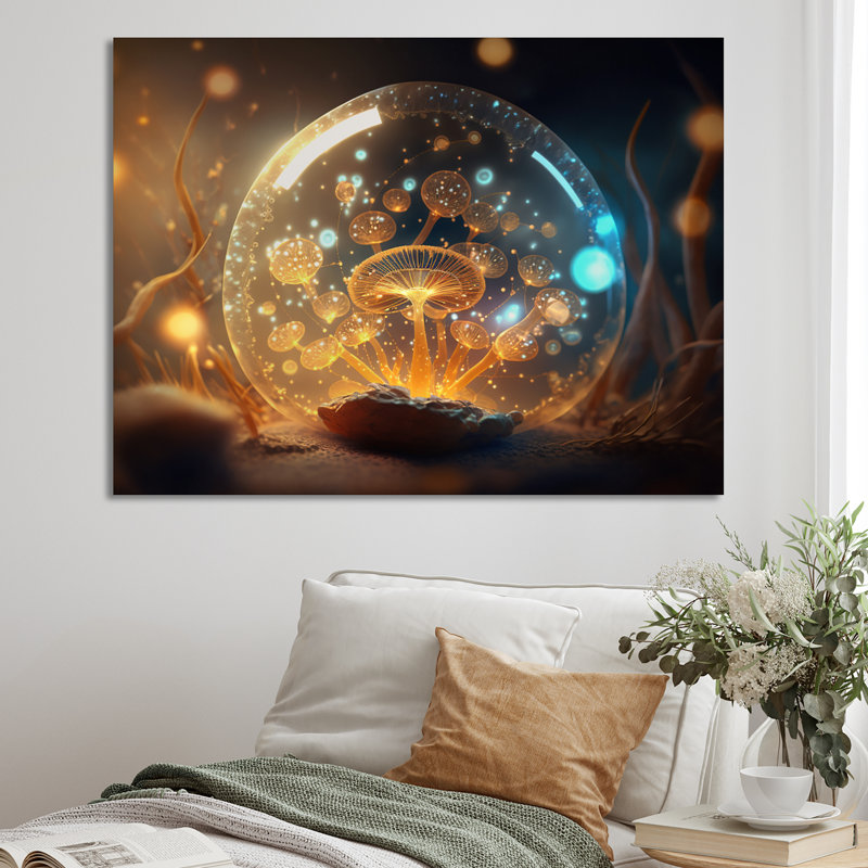 Ancienne alchimie - Champignons magiques - impression, H 30 po x l 40 po x P 1,5 po, Toile tendue