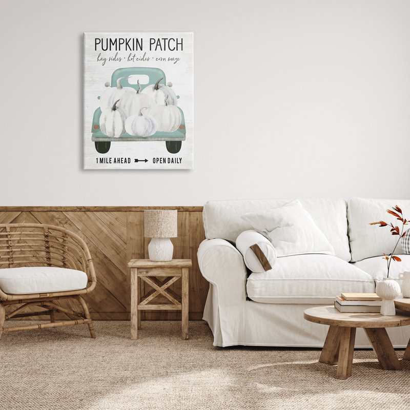 «Pumpkin Patch Mile Ahead Sign», Toile tendue, H 40 po x l 30 po x P 1,5 po