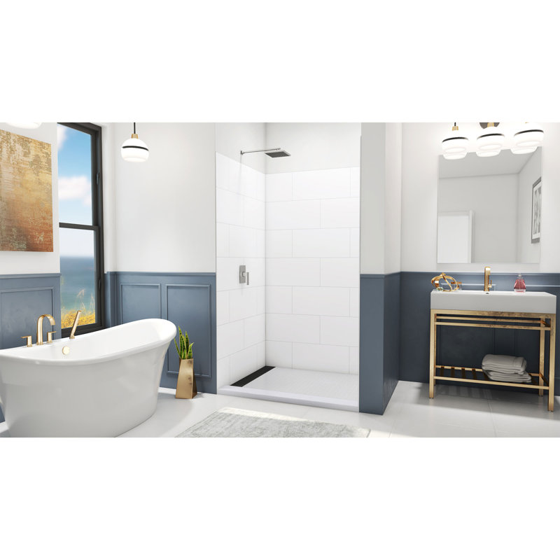 Ensemble de douche mural de style traditionnel blanc P 42 po x l 50 po x H 84 po DreamLine