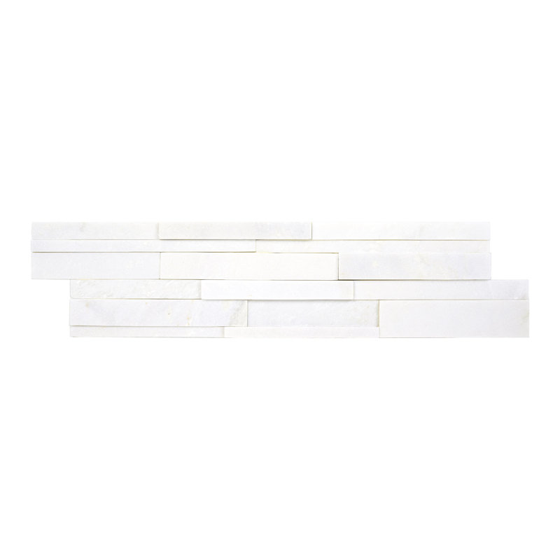 6 in. x 24 in. Honed Natural Stone Ledger Panel Wall Tile, Auric White