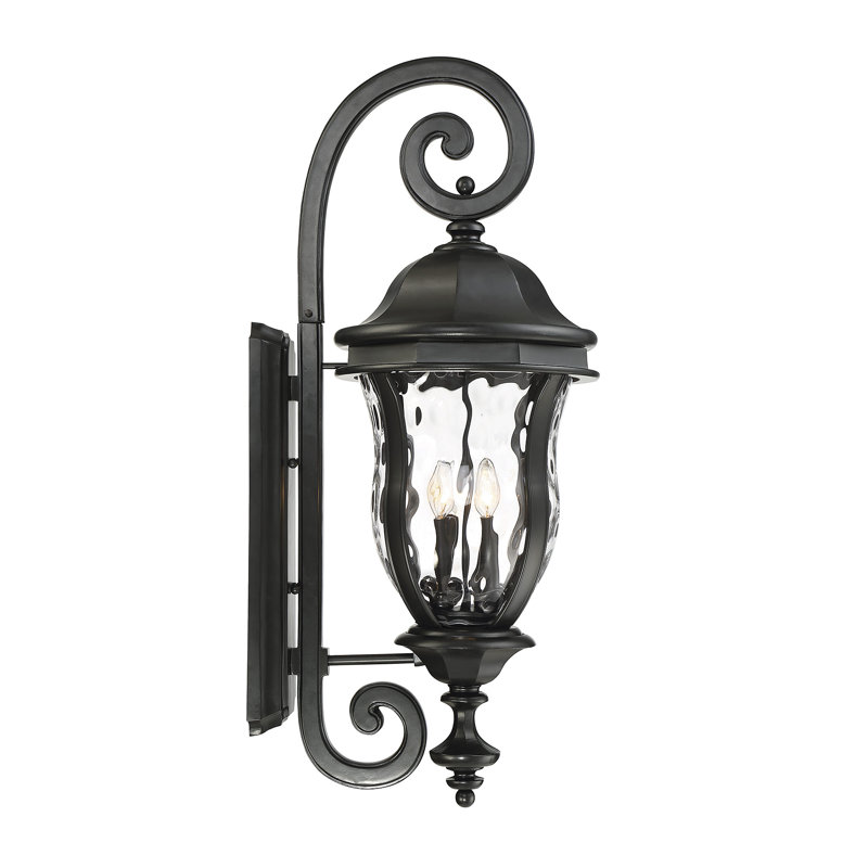 Lanterne murale d'extérieur Coutu, H 28 po x l 10,125 po, Noir