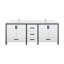 Ensemble de meuble-lavabo double avec comptoir en quartz blanc et robinet-893478044