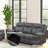 Dark Gray Polish Microfiber Sofa w/Drop Down Table