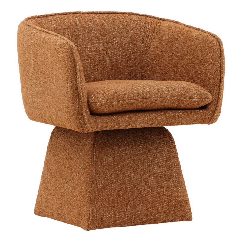 Jonie Upholstered Swivel Chair, Camel, Ginger