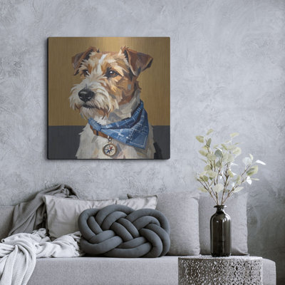 'Jack Russell Terrier Architect's Best Friend' By Ann Klee Metal Wall Art, 36" x 36"