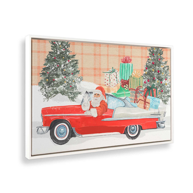 Imprimé convertible du père Noël, H 24,75 po x l 36,75 po x P 1,75 po, Cadre blanc