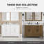 Meuble-lavabo double Tahoe 72 po, couleur Amande Latte, comptoir en pierre reconstituée avec dosseret, quincaillerie noire mate-1868310447