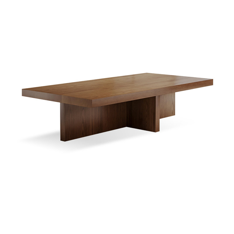 Burlywood Solid wood Rectangular Coffee Table, 17.72" H x 47.24" L x 27.56" W
