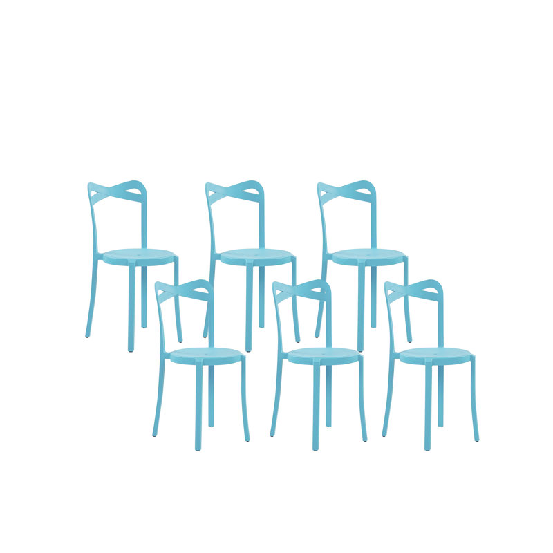 Wanston 45cm H Cross Back Stacking Side Chair, Blue