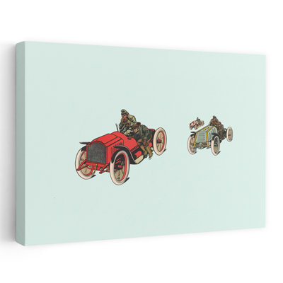 «Vintage Car Racing Classic Retro Vintage Horse», reproduction d'art murale