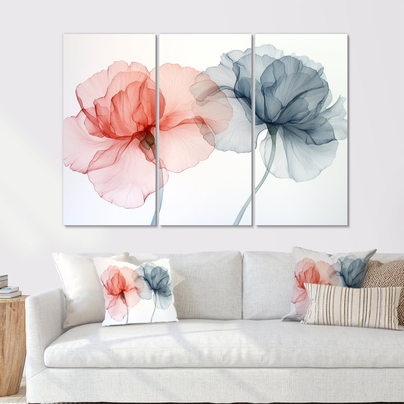 «Dancing Echo Of Carnation» - ensemble d'art mural, Wrapped Canvas, H 28 po x l 36 po, Does Not Apply