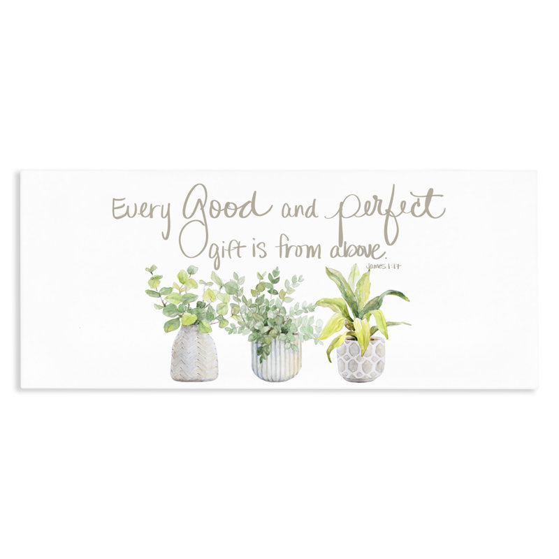 Toile «Every Good & Perfect Gift», conception par Lanie Loreth, H 17 po x l 40 po