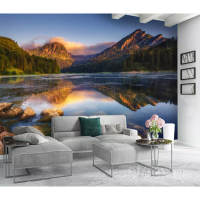 Papier peint amovible naturel Lake Mountain Landscape Forest