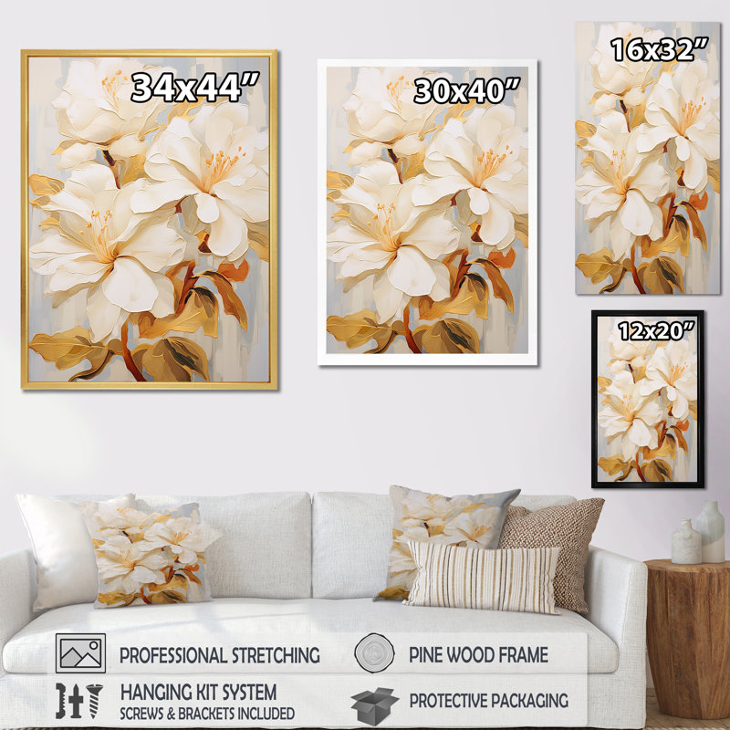 «Rhododendron Simplicity Bouquet Florals», reproduction d'art sur toile, Cadre flottant noir, H 20 po x l 12 po x P 1 po