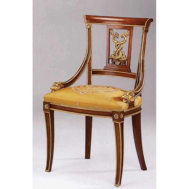 Chaise d'appoint en bois massif brun