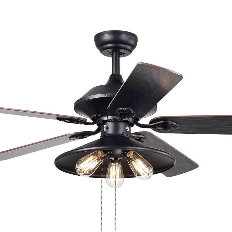 Nielson 52'' Ceiling Fan with Light Kit, Pull Chain