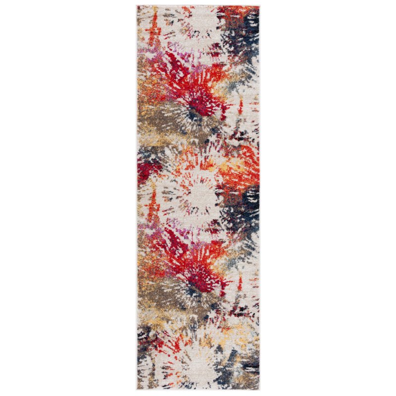 Tapis abstrait Dominck Performance, Tapis de couloir 2 pi 6 po x 8 pi