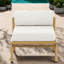 Chaises longues confort, fer et tissu, aspect teck moderne pour patio