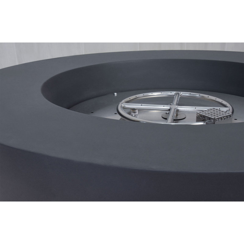 Humbert Bowl / Roca Outdoor Concrete Fire Pit 45,000 BTU - Includes Lava Rocks & PVC Cover, Propane, Dark Gray
