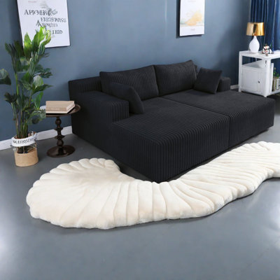 Canapé modulaire moderne Cloud, revêtement en velours côtelé moelleux, conception peu encombrante pour le salon
