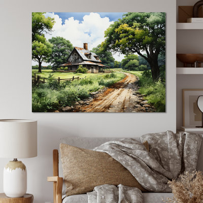 Farmhouse Natures Embrace Pointillism - impression