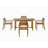 5-Piece Outdoor Acacia Wood Outdoor Dining Set Of 4,59.06-Inch Rectangular Table With Umbrella Hole,Suitable For Patio, Lawn, Garden, Poolside, & Indoor Use-2017377436