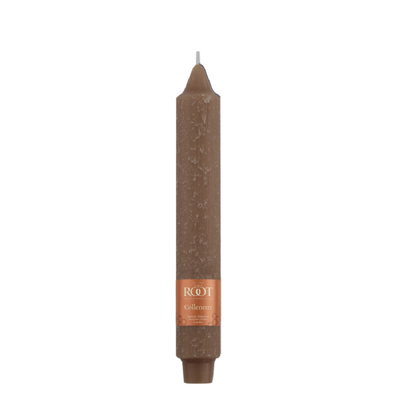 Timberline Collenette Dinner Candle Taper, 7" H x 1.25" W x 1.25" D, Portobello