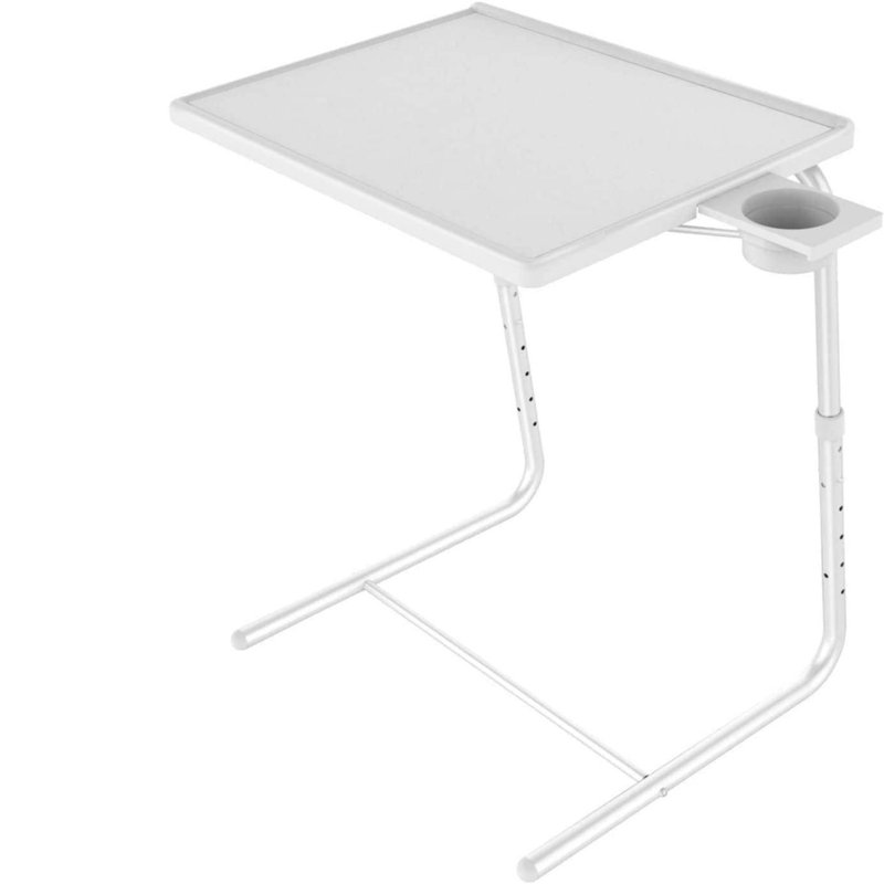 Bocchino Adjustable Metal Base Computer Desk, White