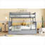 Lit superposé convertible détachable pour lit d'enfant et chambre d'amis classique en bois d'hévéa gris classique avec lit gigogne escamotable