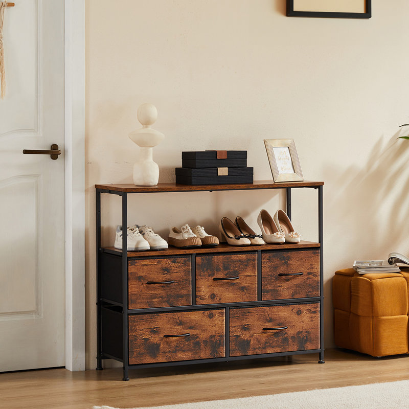 5 - Drawer Dresser With Tv Stand, Rustic