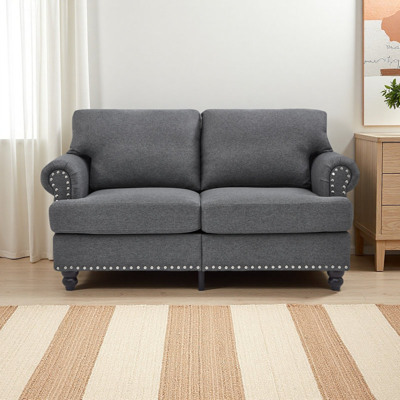 Canapé en tissu 59,5 po 59 po, Gris
