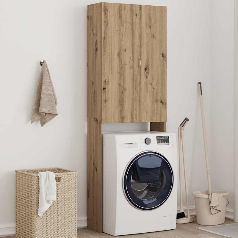 Awaab Solid Wood Linen Cabinet, Artisan Oak