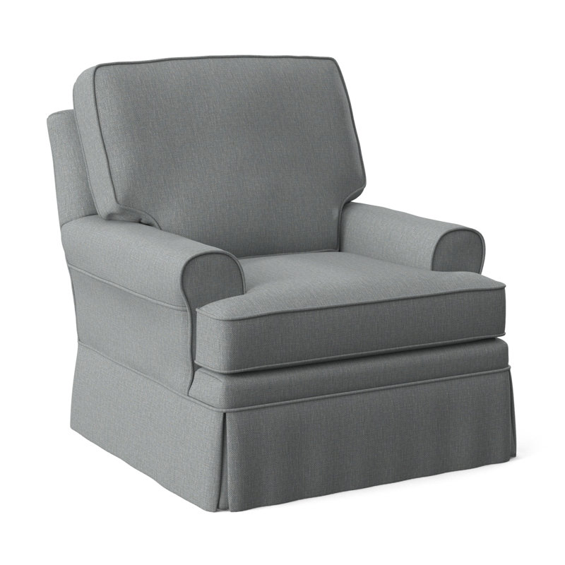 Belmont Swivel Armchair, Light Blue Performance Fabric; 0851-55