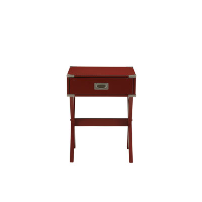 Babs Red Finish Accent Table