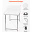 Table portative en plastique de 120 cm avec poignée pour le camping et les pique-niques - Modèle 6 personnes, trois hauteurs disponibles, construction haute densité, pliable et compacte, poignée de transport facile, idéale pour les pique-niques et les événements en plein air