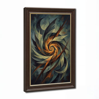 Toile murale d'Halloween avec motif abstrait en spirale tourbillonnante dans des tons oranges chauds